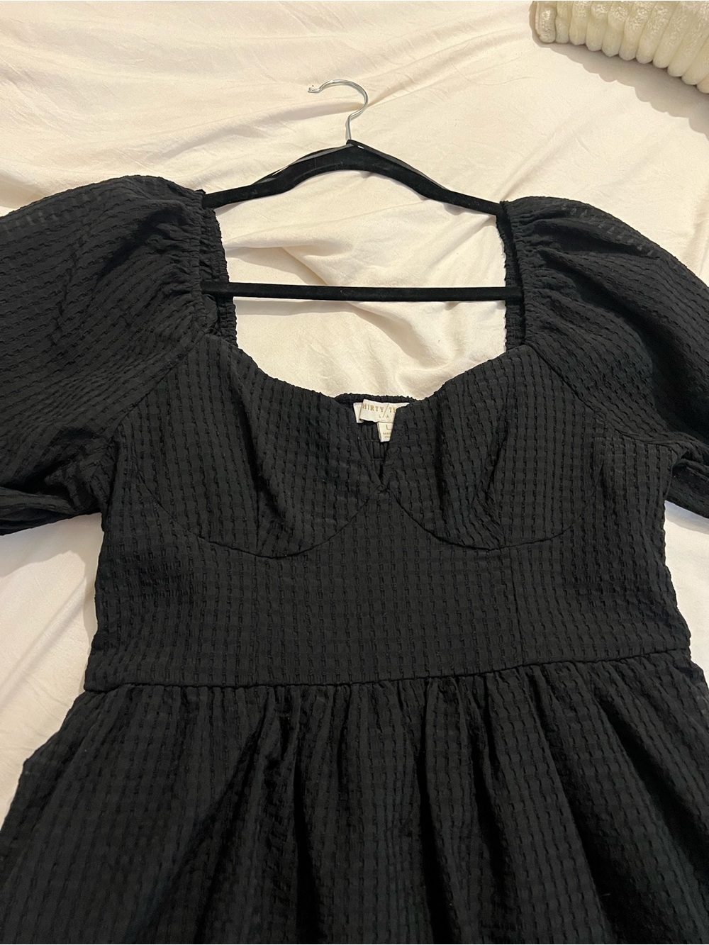 Thirty Thirty Black Textured Puff Sleeve Top - Picture 2 of 4